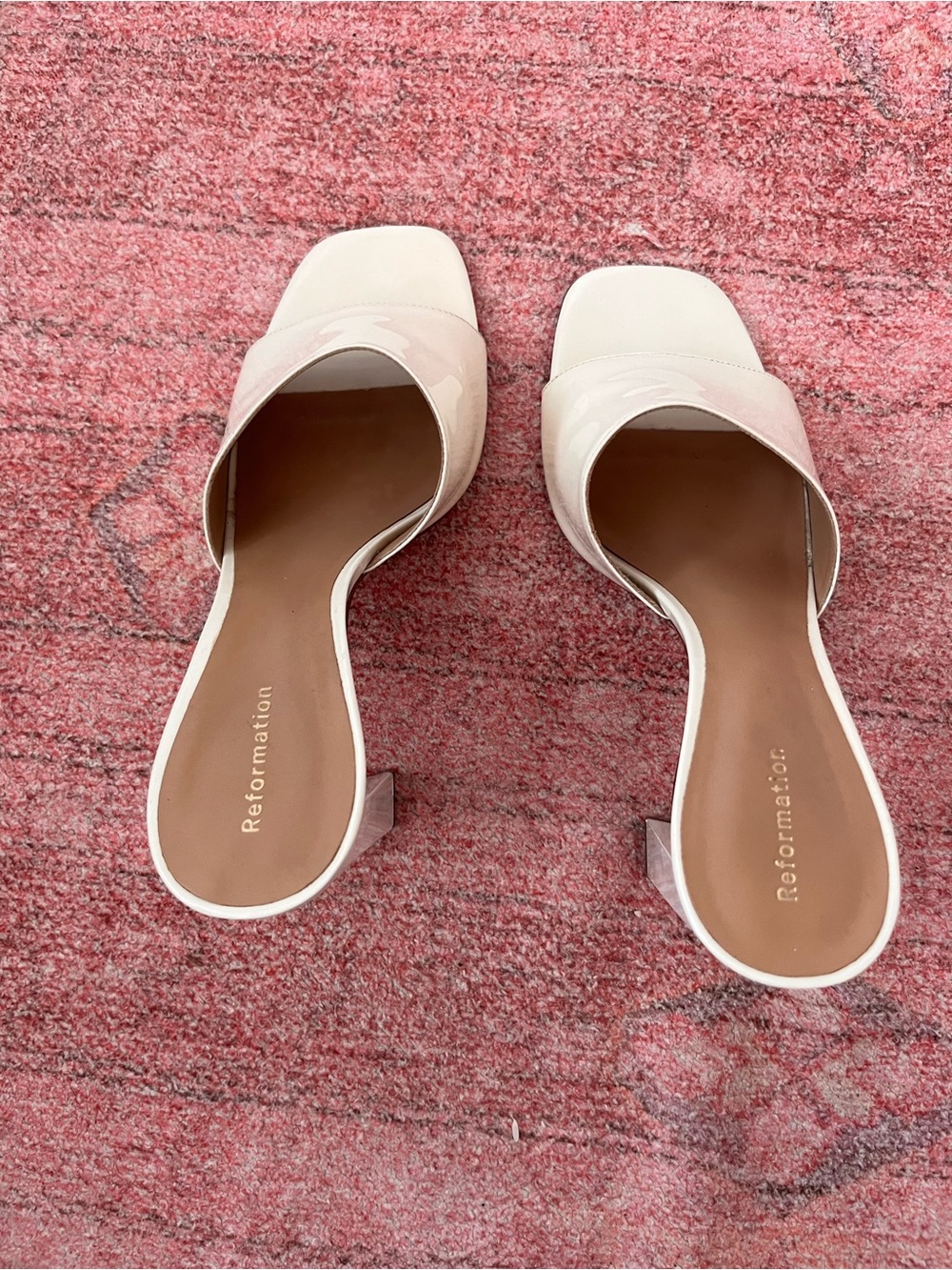 Reformation Ivory Open‑Toe Block Heel Mules - Picture 4 of 6